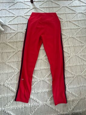 Splits59 Red Leggings with Black Side Trim